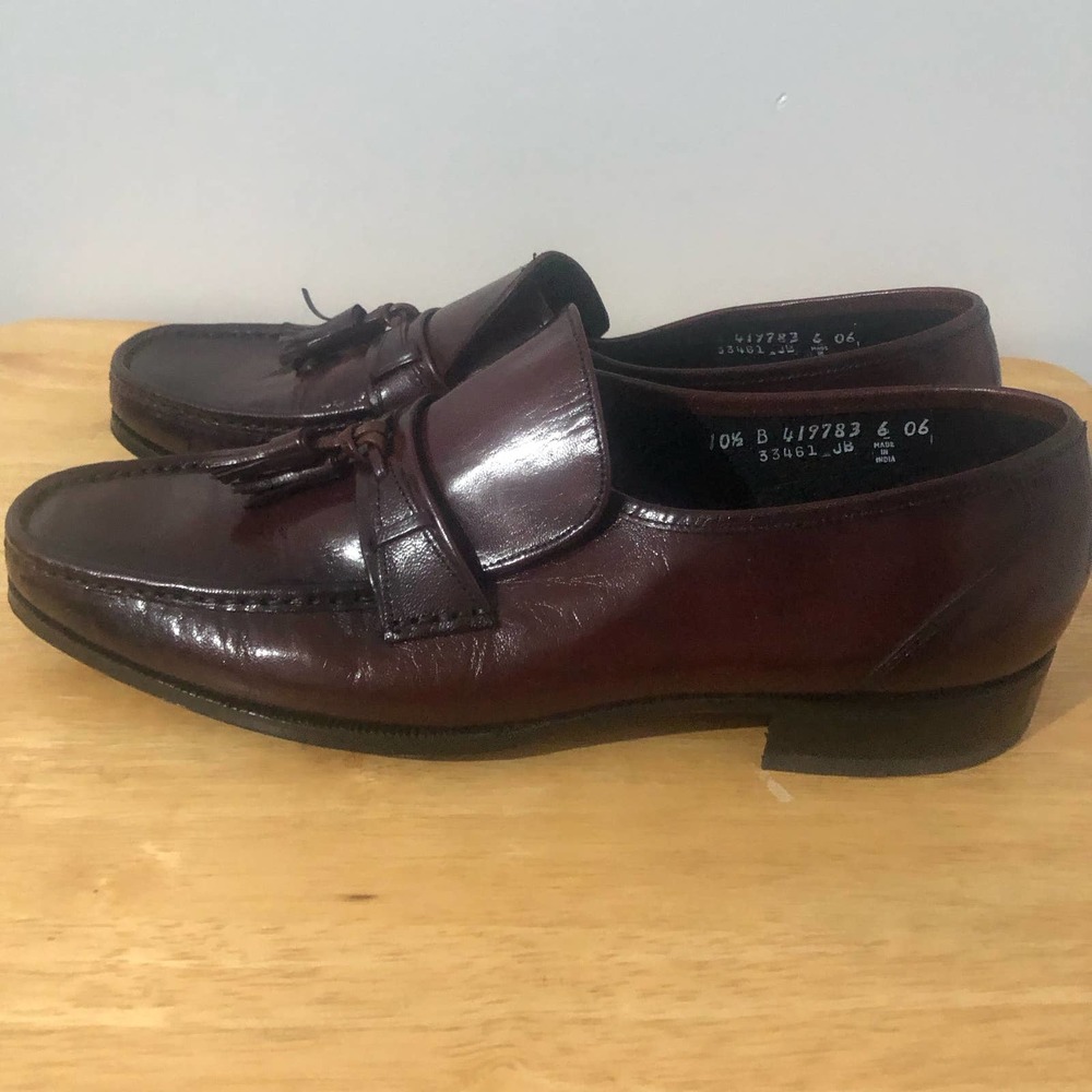 Florsheim Black Cherry Moc Toe Dress Loafer with Tassels | Men's Size 10.5B - Picture 3 of 7